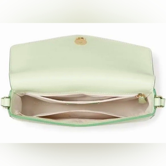 🔥NWT! Kate Spade Sadie envelope Saffiano Crossbody In Light Olive 🔥 - Picture 3 of 7